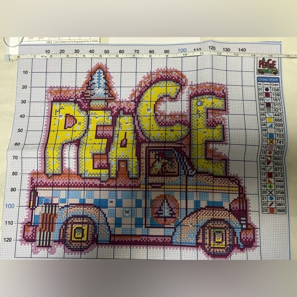✨New✨ DIY: Stamped Cross Stitch Kit (11 Count) -PEACE - Picture 3 of 4